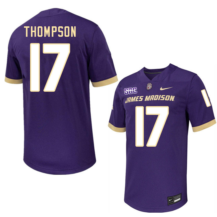 #17 Taylor Thompson JMU Jersey,James Madison Dukes Football Jerseys Stitched-Purple